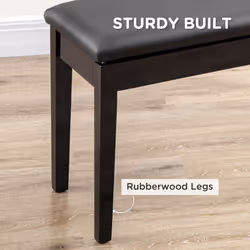 HOMCOM Classic Piano Bench Stool, PU Leather Padded Keyboard Seat Black