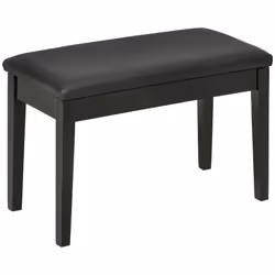 HOMCOM Classic Piano Bench Stool, PU Leather Padded Keyboard Seat Black - Additional view 7