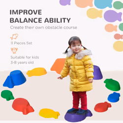Outsunny Kids Balance Stepping Stones - Multicoloured