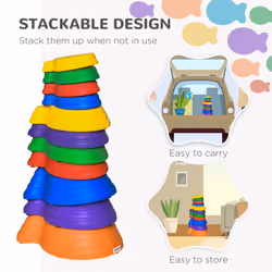 Outsunny Kids Balance Stepping Stones - Multicoloured