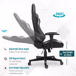 Vinsetto High Back Racing Gaming Chair Reclining Computer Head Pillow