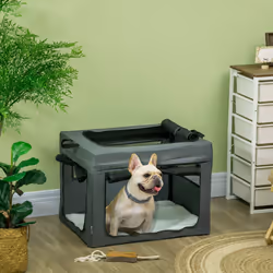 PawHut 69cm Soft Side Pet Carrier w/ Cushion, for Mini Small Dogs - Grey