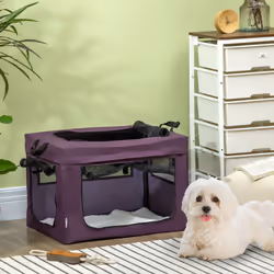 PawHut 60cm Soft Side Pet Carrier w/ Cushion, for Miniature Dogs - Purple