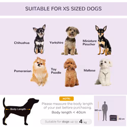 PawHut 60cm Soft Side Pet Carrier w/ Cushion, for Miniature Dogs - Purple