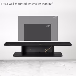 HOMCOM Wall Mounted TV  Stand Entertainment Unit with Storage Shelf, Black - Additional view 4