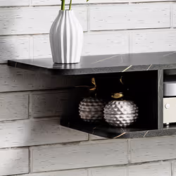 HOMCOM Wall Mounted TV  Stand Entertainment Unit with Storage Shelf, Black - Additional view 5
