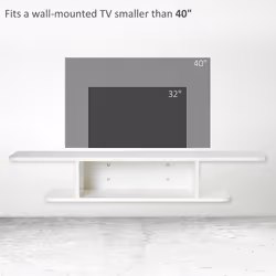 HOMCOM Wall Mounted TV  Stand Entertainment Unit with Storage Shelf, White - Additional view 4