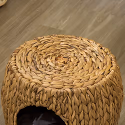 PawHut Rattan Cat House Stool for Rest w/ Soft Cushion 44 x 43 x 41cm - Additional view 6