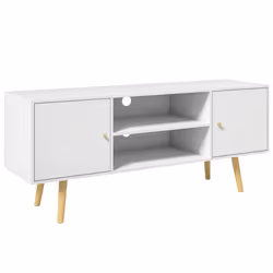HOMCOM TV Unit Cabinet for TVs up to 55 Inches W/ Shelves and Cupboards, White - Additional view 8