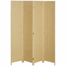HOMCOM 4 Panel Folding Room Dividers for Wall, Privacy Screen Panels, Brown