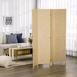 HOMCOM 4 Panel Folding Room Dividers for Wall, Privacy Screen Panels, Brown