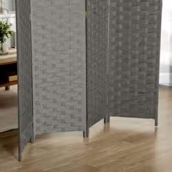 HOMCOM 4 Panel Folding Room Dividers for Wall, Privacy Screen Panels, Grey - Additional view 6