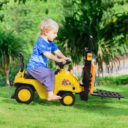 HOMCOM Kids Ride-On Forklift Truck w/ Fork Tray, Under Seat Storage, Backrest