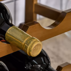 HOMCOM Free Standing Wine Rack 16 Bottle Holders, Bamboo Display Shelf, Brown - Additional view 7