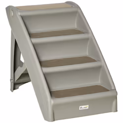 PawHut Four-Step Foldable Pet Stairs w/ Non-Slip Mats, for S, XS Dogs - Grey - Additional view 8