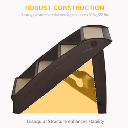 PawHut Four-Step Foldable Pet Stairs w/ Non-Slip Mats, for S, XS Dogs - Brown - Additional view 5
