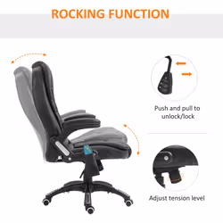 HOMCOM Heated Vibrating Massage Office Chair with Reclining Function, Black - Additional view 4
