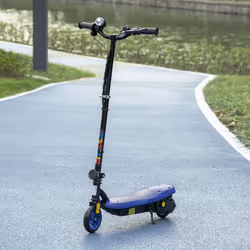 HOMCOM Folding Electric Scooter w/ LED Headlight, for Ages 7-14 Years - Blue