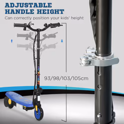 HOMCOM Folding Electric Scooter w/ LED Headlight, for Ages 7-14 Years - Blue