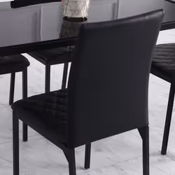 HOMCOM Dining Chairs Faux Leather Accent Chairs for Kitchen, Set of 4, Black - Additional view 7