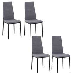 HOMCOM Dining Chairs Upholstered Fabric Accent Chairs with Metal Legs