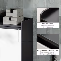 HOMCOM Modern Storage Cabinet with High Gloss White Doors for 15 Pairs of Shoes - Additional view 6