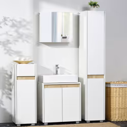 kleankin Bathroom Mirror Cabinet Wall Mounted Cupboard w/ Adjustable Shelf - Additional view 5