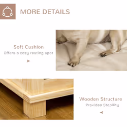 PawHut Wooden Dog Crate End Table w/ Soft Washable Cushion, for Medium Dogs - Additional view 5