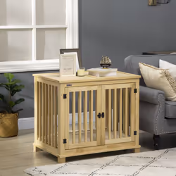 PawHut Wooden Dog Crate End Table w/ Soft Washable Cushion, for Medium Dogs - Additional view 6
