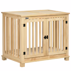 PawHut Wooden Dog Crate End Table w/ Soft Washable Cushion, for Medium Dogs - Additional view 8