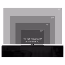 HOMCOM Wall Mounted TV Stand Unit with Storage and High Gloss Effect, Black - Additional view 6