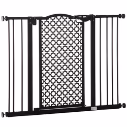 PawHut 74-105cm Pet Safety Gate, Pressure Fit Stair with Double Locking - Black - Additional view 8