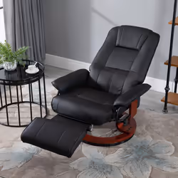 HOMCOM Ergonomic Office Recliner Sofa Chair PU Leather Armchair Lounger Black - Additional view 7