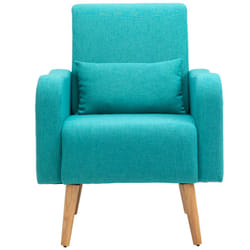 HOMCOM Nordic Leisure Lounge Sofa Accent Chair Pillow Bedroom Teal