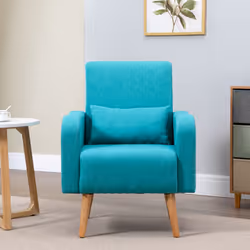 HOMCOM Nordic Leisure Lounge Sofa Accent Chair Pillow Bedroom Teal