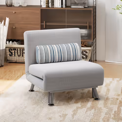 HOMCOM Single Folding 5 Position Convertible Sleeper Chair Sofa Bed Grey - Additional view 6