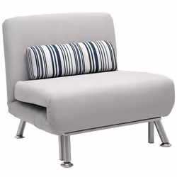 HOMCOM Single Folding 5 Position Convertible Sleeper Chair Sofa Bed Grey - Additional view 8