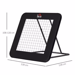 HOMCOM Football Training Net, Target Goal W/ Adjustable Angles - Black