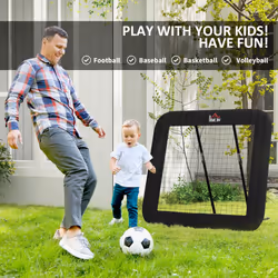 HOMCOM Football Training Net, Target Goal W/ Adjustable Angles - Black