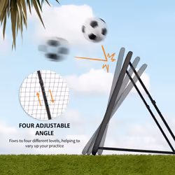 HOMCOM Football Training Net, Target Goal W/ Adjustable Angles - Black - Additional view 4