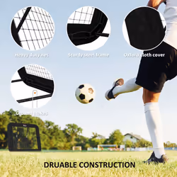 HOMCOM Football Training Net, Target Goal W/ Adjustable Angles - Black - Additional view 5