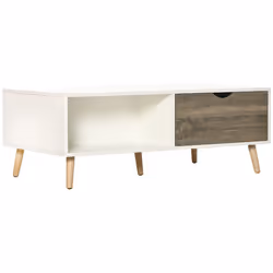 HOMCOM Modern Coffee Tables for Living Room w/ Storage Shelves, White - Additional view 8
