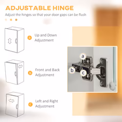 HOMCOM Kitchen Cupboard Storage Cabinet Adjustable Shelves, Countertop,White - Additional view 5