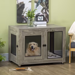 PawHut Pet Crate End Table w/ Soft Washable Cushion for Lage Medium Small Dogs