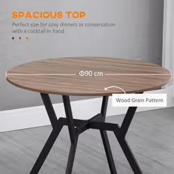 HOMCOM Small Kitchen Table with Black Steel Legs Dining Desk for Living Room - Additional view 4