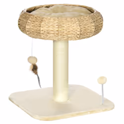 PawHut 51cm Cat Activity Centre w/ Top Bed, Toy Ball, Sisal Scratching Post