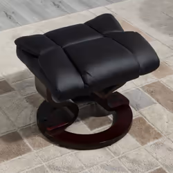 HOMCOM PU Leather Manual Reclining Armchair Footstool Set Padded Seat Black - Additional view 7