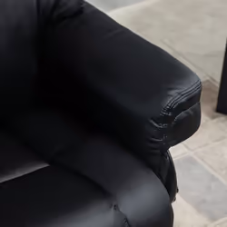 HOMCOM PU Leather Manual Reclining Armchair Footstool Set Padded Seat Black - Additional view 8