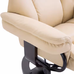 HOMCOM PU Leather Manual Reclining Armchair Footstool Set Padded Seat Cream - Additional view 6