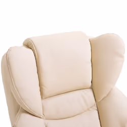HOMCOM PU Leather Manual Reclining Armchair Footstool Set Padded Seat Cream - Additional view 7